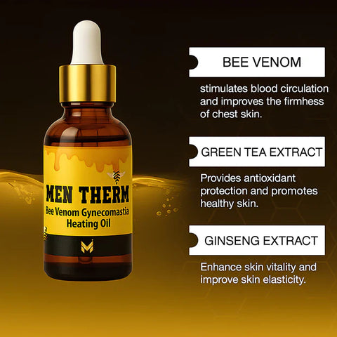 Bee Venom Chest Firming & Heating Oil for Men – Natural Warming Formula