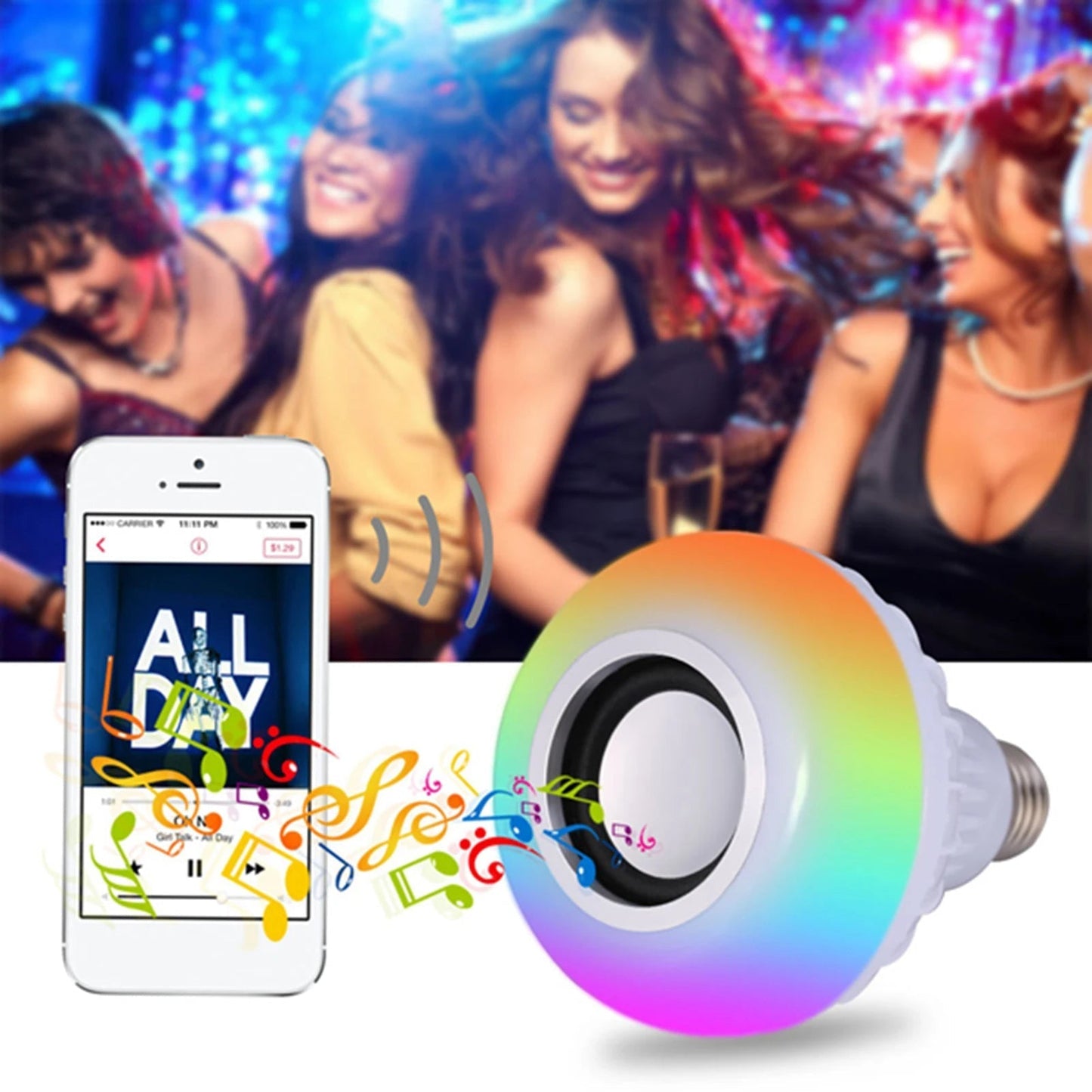 RGB Light Bulb With Bluetooth Speaker