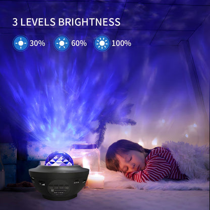 Multi-Functional LED Galaxy Projector Light With Built-In Bluetooth Speaker – Portable Mini Design